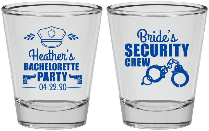 Personalized Bachelorette Shot Glasses - Police Security Crew | 60091