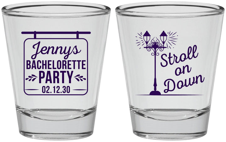 Personalized Bachelorette Shot Glasses - Stroll On Down | 60092