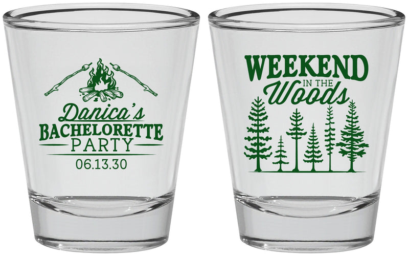 Personalized Bachelorette Shot Glasses - Camping | 60094