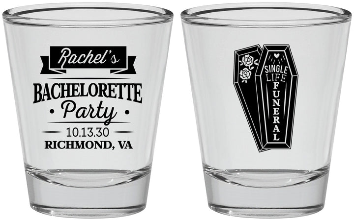 Personalized Bachelorette Shot Glasses - Rip Single Life | 60096