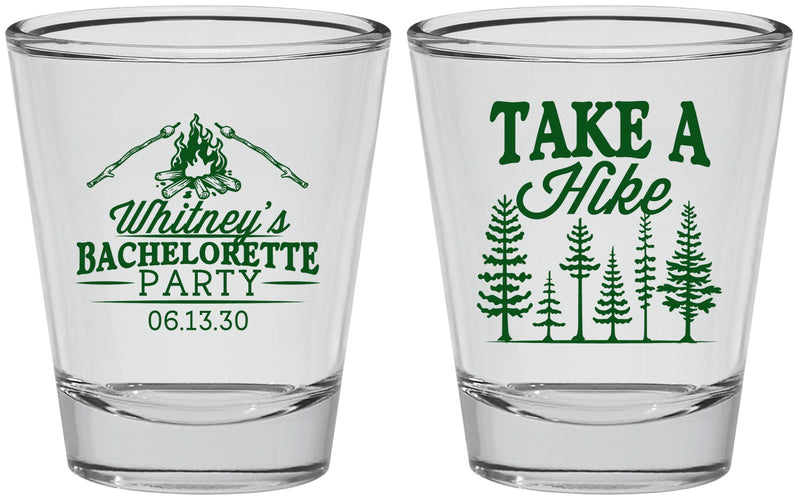 Personalized Bachelorette Shot Glasses - Camping | 60098