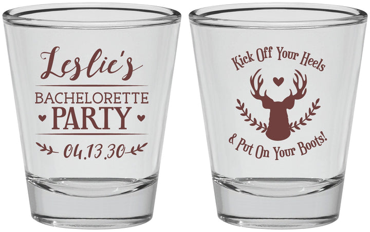 Personalized Bachelorette Shot Glasses - Deer Heels Boots | 60102
