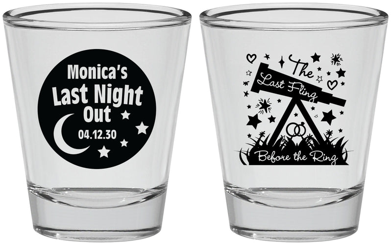 Personalized Bachelorette Shot Glasses - Last Fling Before Rings | 60113