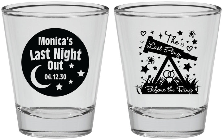 Personalized Bachelorette Shot Glasses - Last Fling Before Rings | 60113