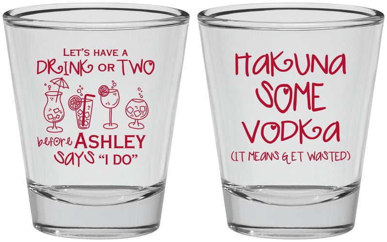 Personalized Bachelorette Shot Glasses - Lets Get Wasted | 60119