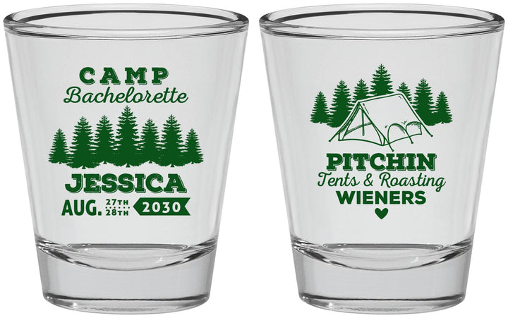 Personalized Bachelorette Shot Glasses - Camping | 60124