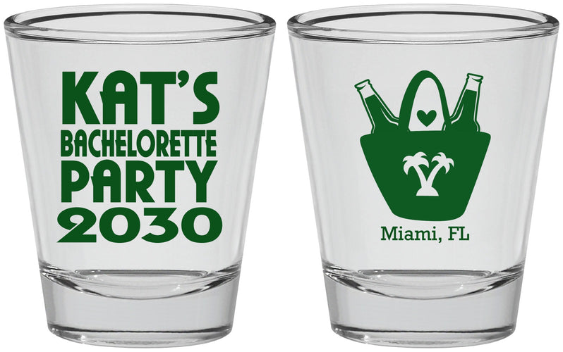 Personalized Bachelorette Shot Glasses - Beach | 60126