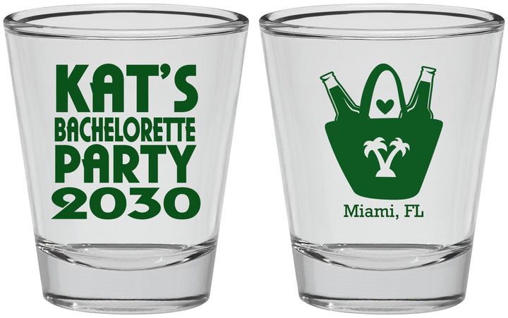 Personalized Bachelorette Shot Glasses - Beach | 60126
