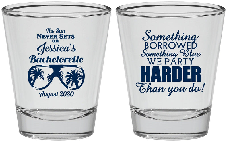 Personalized Bachelorette Shot Glasses - Something Borrowed | 60132