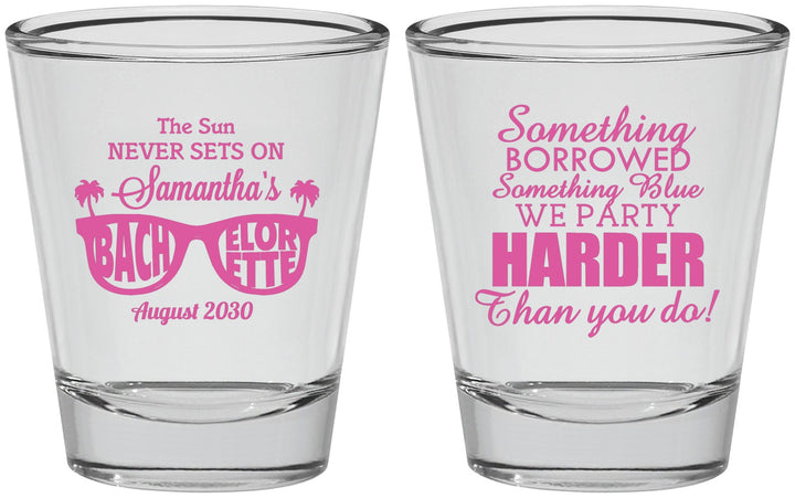 Personalized Bachelorette Shot Glasses - Something Borrowed | 60133