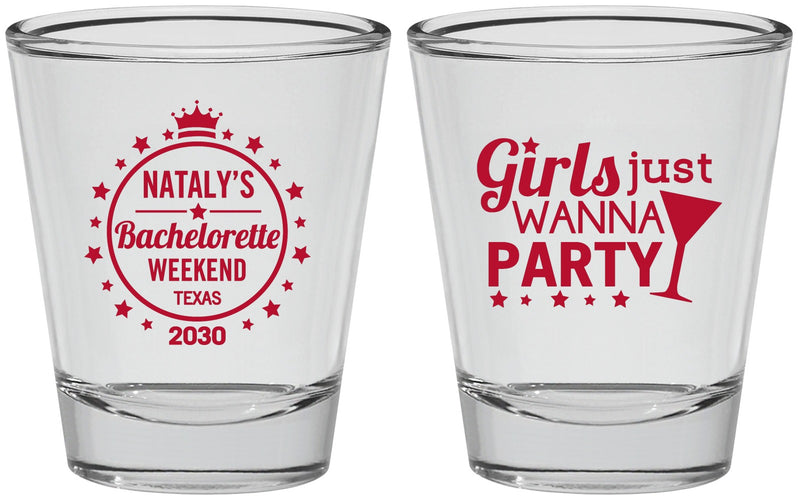 Personalized Bachelorette Shot Glasses - Girls Just Wanna Party | 60139