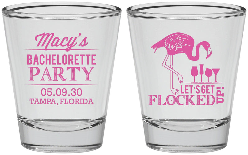 Personalized Bachelorette Shot Glasses - Lets Get Flocked Up | 60143