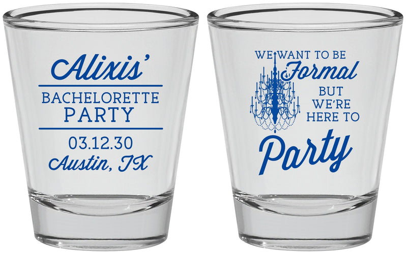 Personalized Bachelorette Shot Glasses - Formal Party | 60145