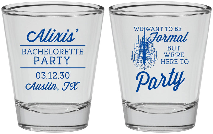 Personalized Bachelorette Shot Glasses - Formal Party | 60145