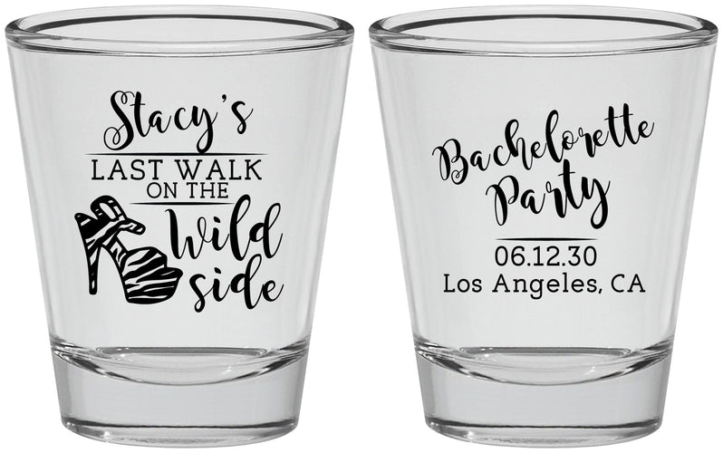 Personalized Bachelorette Shot Glasses - Last Walk Wild Side | 60148