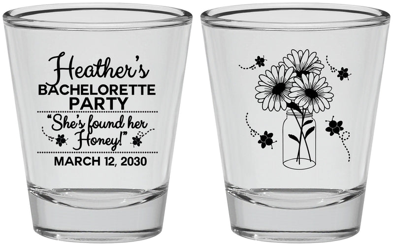 Personalized Bachelorette Shot Glasses - She Found Her Honey | 60150
