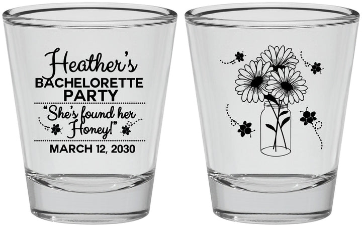 Personalized Bachelorette Shot Glasses - She Found Her Honey | 60150