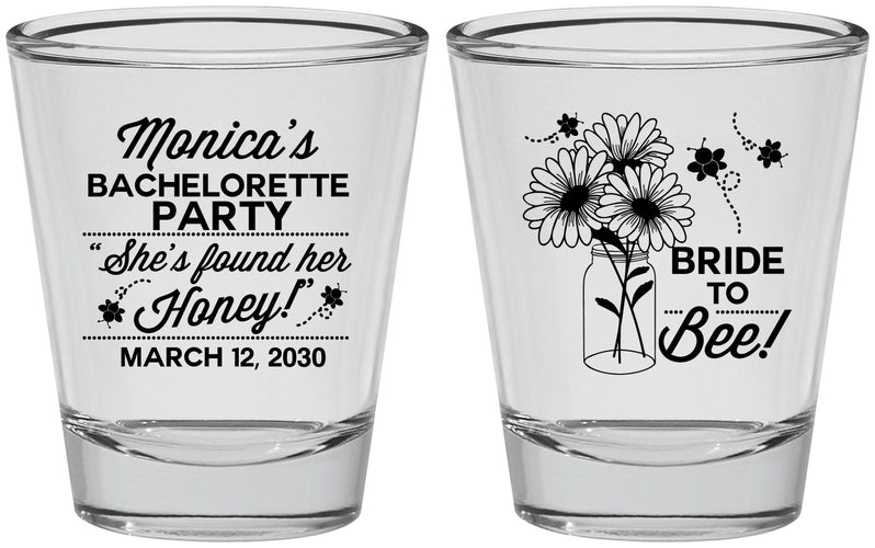 Personalized Bachelorette Shot Glasses - Bride To Bee | 60152