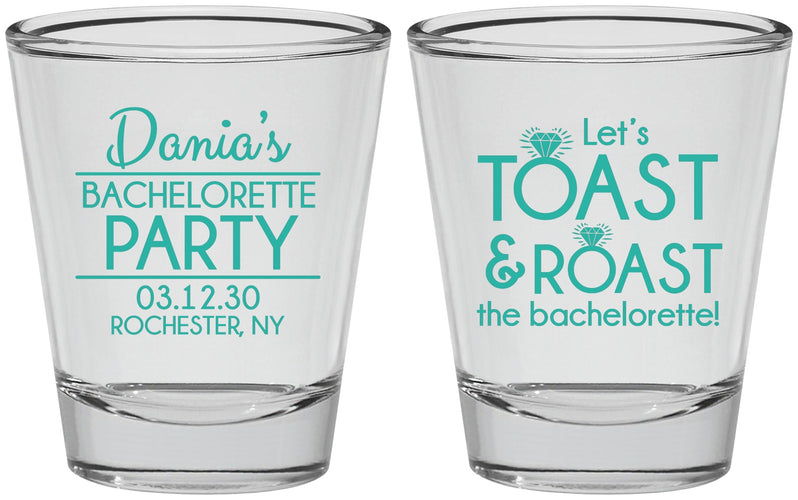 Personalized Bachelorette Shot Glasses - Toast And Roast | 60153