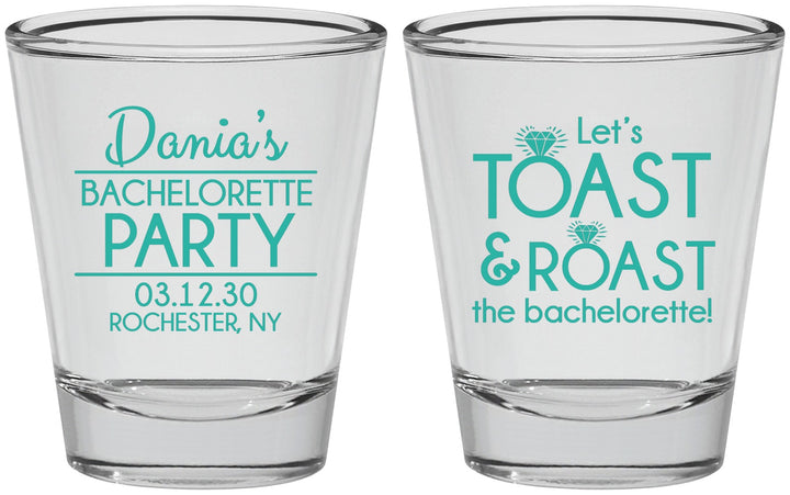 Personalized Bachelorette Shot Glasses - Toast And Roast | 60153