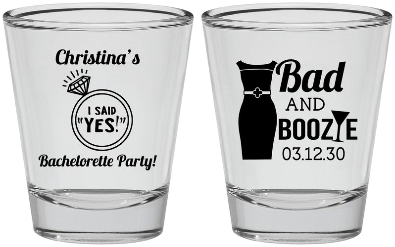 Personalized Bachelorette Shot Glasses - Bad And Boozie | 60157