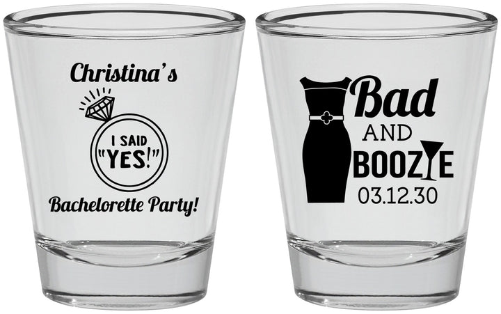 Personalized Bachelorette Shot Glasses - Bad And Boozie | 60157