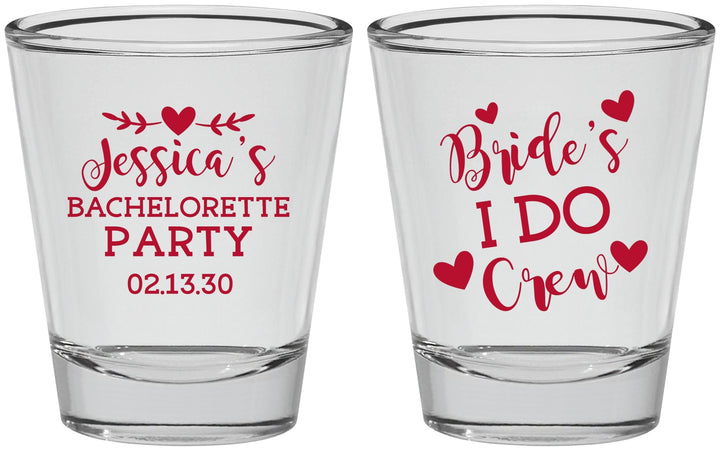 Personalized Bachelorette Shot Glasses - Brides I Do Crew | 60159