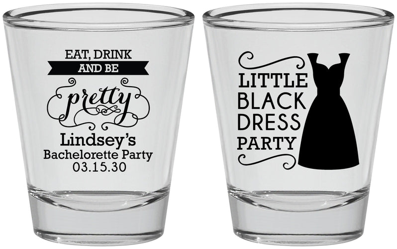 Personalized Bachelorette Shot Glasses - Little Black Dress | 60164