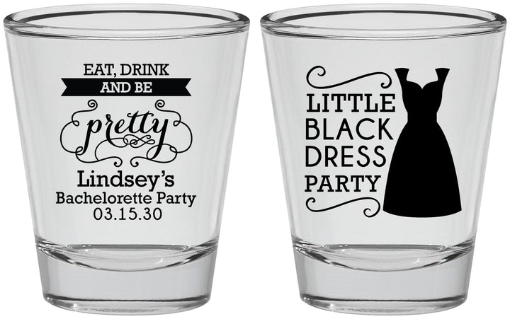 Personalized Bachelorette Shot Glasses - Little Black Dress | 60164