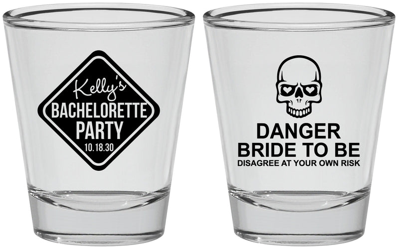 Personalized Bachelorette Shot Glasses - Danger Bride To Be | 60165