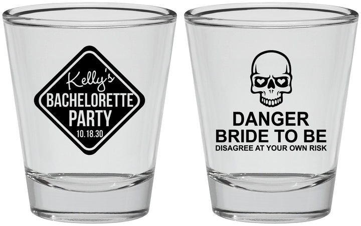 Personalized Bachelorette Shot Glasses - Danger Bride To Be | 60165