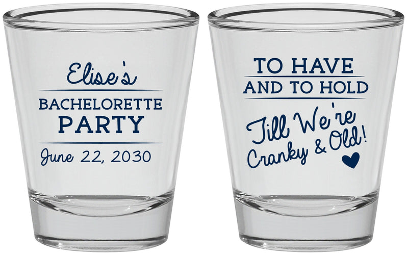 Personalized Bachelorette Shot Glasses - To Have And To Hold | 60168