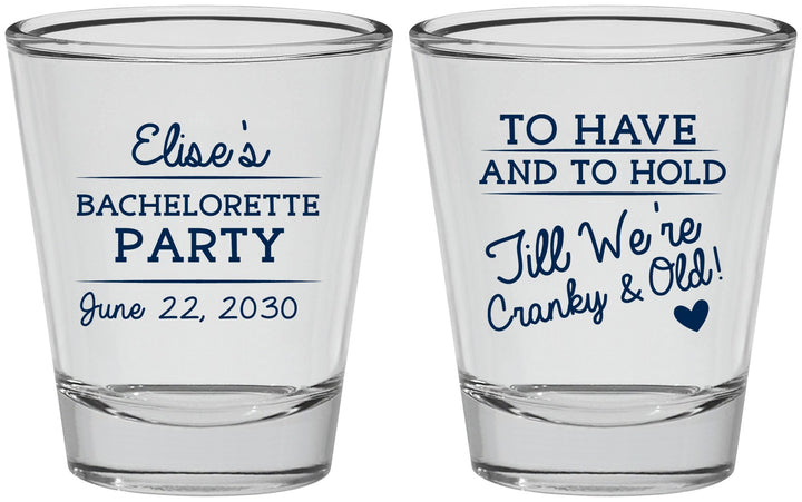 Personalized Bachelorette Shot Glasses - To Have And To Hold | 60168