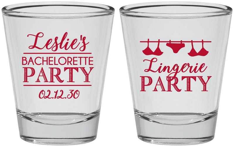 Personalized Bachelorette Shot Glasses - Lingerie Party | 60171