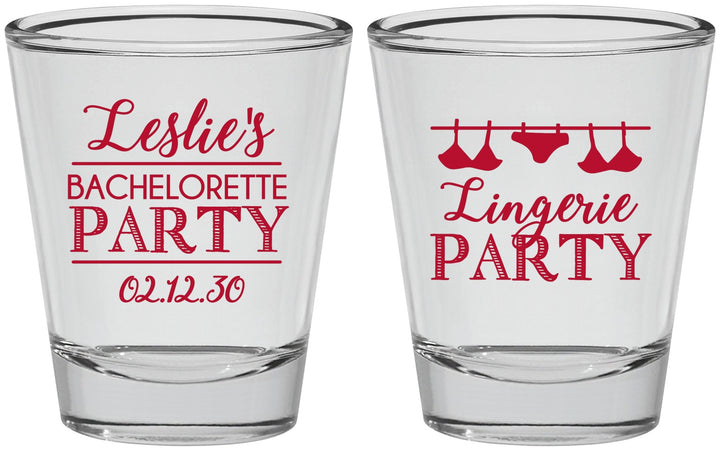 Personalized Bachelorette Shot Glasses - Lingerie Party | 60171