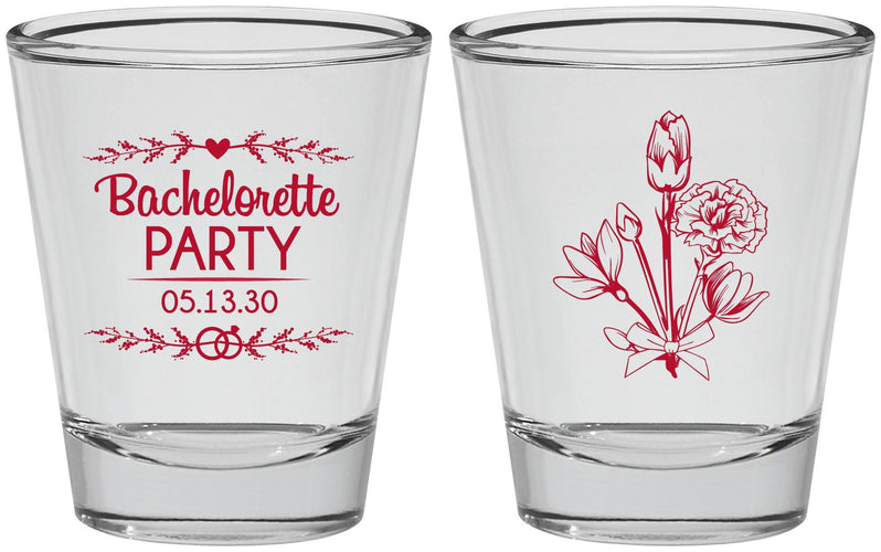 Personalized Bachelorette Shot Glasses - Flowers | 60174