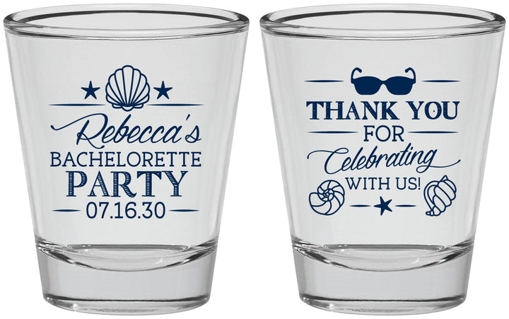 Personalized Bachelorette Shot Glasses - Beach | 60177