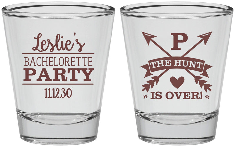 Personalized Bachelorette Shot Glasses - The Hunt Is Over | 60186