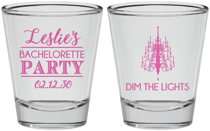 Personalized Bachelorette Shot Glasses - Lights | 60188