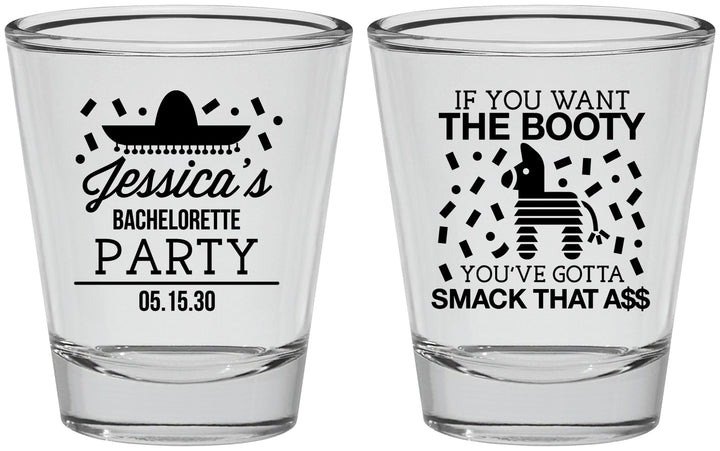 Personalized Bachelorette Shot Glasses - Smack That Ass | 60192