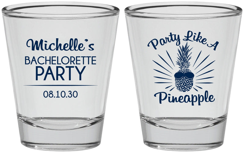 Personalized Bachelorette Shot Glasses - Party Like A Pineapple | 60193