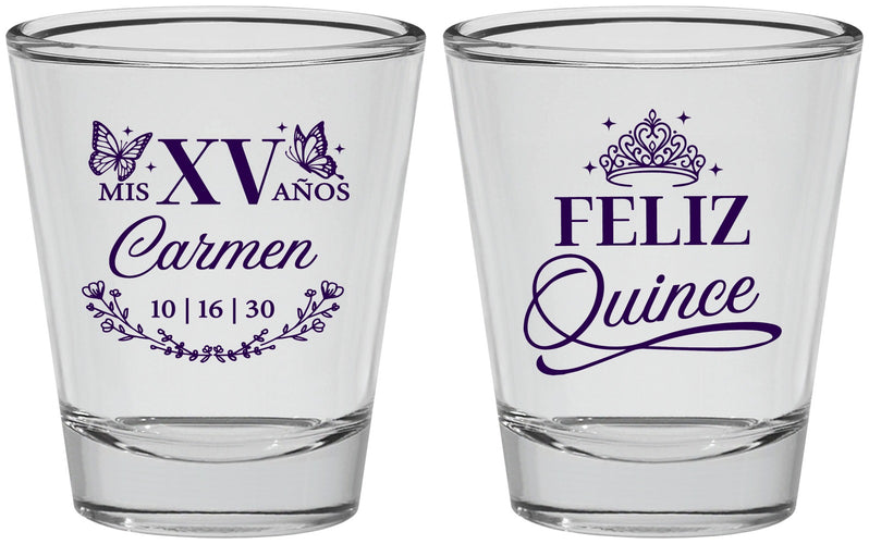 Personalized Quinceanera Shot Glasses - Mis Quince Anos | 70000
