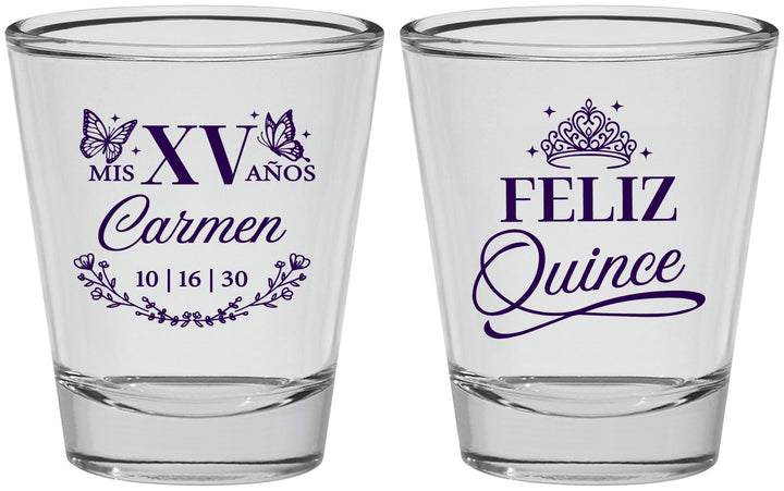 Personalized Quinceanera Shot Glasses - Mis Quince Anos | 70000