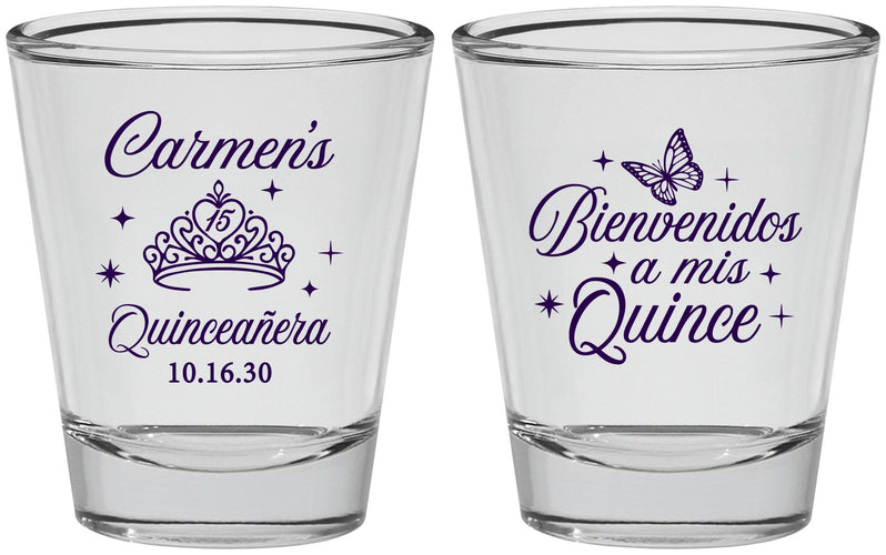Personalized Quinceanera Shot Glasses - Bienvenidos A Mis Quince | 70005