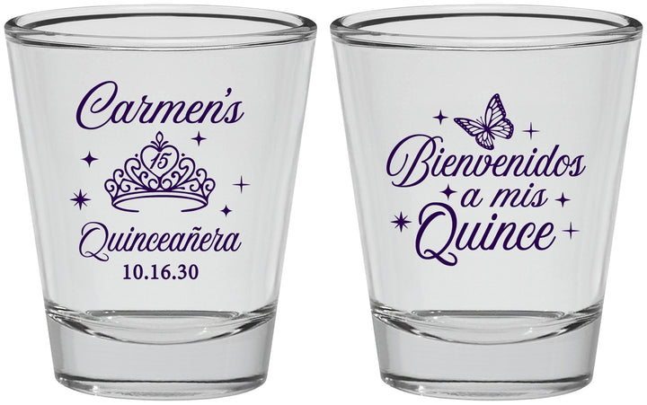 Personalized Quinceanera Shot Glasses - Bienvenidos A Mis Quince | 70005