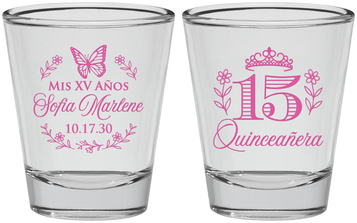 Personalized Quinceanera Shot Glasses - Mis Quince Anos | 70007