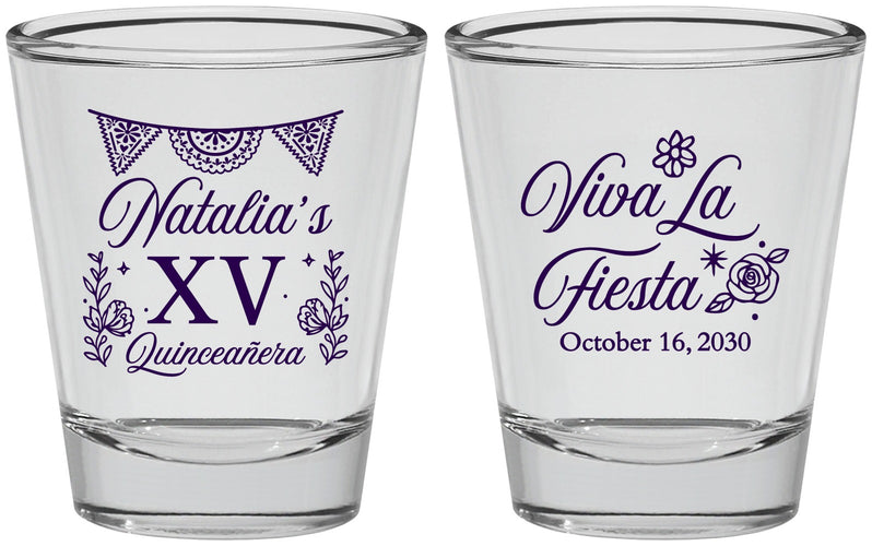 Personalized Quinceanera Shot Glasses - Viva La Fiesta Quince | 70008