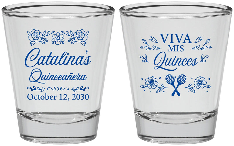 Personalized Quinceanera Shot Glasses - Viva Mis Quinces | 70009