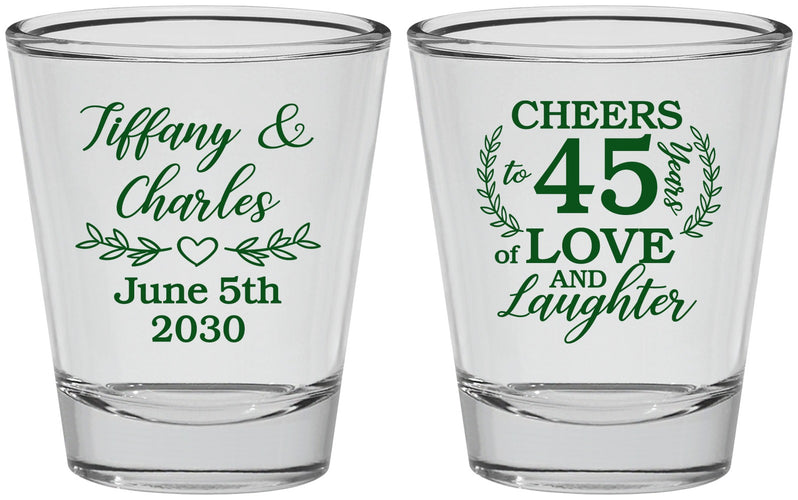 Personalized Anniversary Shot Glasses - Cheers To 45 Years | 80006