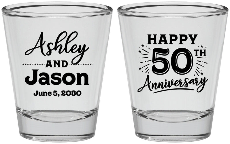 Personalized Anniversary Shot Glasses - 50th Wedding | 80007